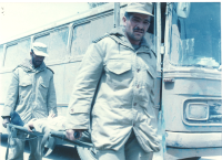 انتقال مجروح با اتوبوس آمبولانس