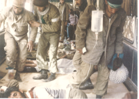 انتقال مجروح با اتوبوس آمبولانس