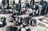 انتقال مجروحین توسط امدادگران 