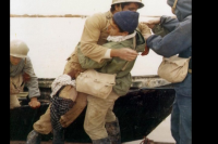 حمل مجروح با قایق